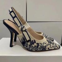 Embroidery fashion high heels ribbon bow women sandals point...
