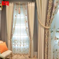 Rideau rideaux lumineux luxe simple européen couleur couleur jacquard salon de chambre à coucher de la chambre à coucher haute qualité sur mesure tulle