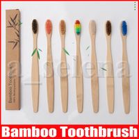 Bamboo escova de dentes para adultos Madeira Escova de bambu cerdas macias Natural Eco capitellum fibra de bambu cabo de madeira