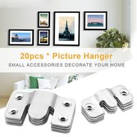 Frames 20PCS Stainless Steel Hook Hanging Oil Painting Mirror Picture Frame Hanger Art Work Po Wall W Screw