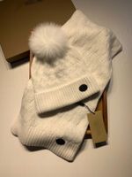 Heta halsdukar + kepsar, billiga stickade ullhattar Scarf, ny design Sticka Vinterhattar, varm ulllock Scarf Set med rävhårlampan