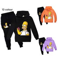 El Simpsons Spring y Otoño Casual Wear Boys 'and Girls' Suéter + Pantalones casuales Traje para niños 3 517