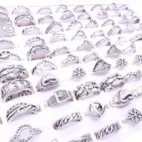 Großhandel 100 stücke Womens Schmuck Ringe Böhmen Stil Silber Überzogene Mode Schöne Party Geschenk Mischtilen