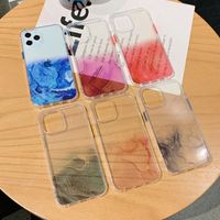 Capa de telefone transparente de mármore gradiente para iphone 13 11 12mini pro max xs x xr 7 8 mais macio silicone casos à prova de choque