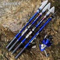 GHOTDA Telescopic Rock Fishing Rod High Quality 1.5m-3.0m carbon fiber Spinning Carp Feeder Travel Mini
