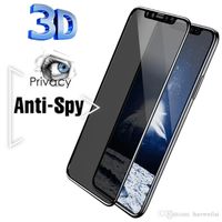 3D Anti Spy Peep Privacy Tempered Glass Screen Protector For iPhone 11 Pro XS Max XR X 7 8 6 6S Plus 12