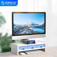 ORICO Multi-function Monitor Stand Riser Desktop Holder Bracket with 3 Drawer Storage Box Organizer for Home Office Laptop PC AA220314