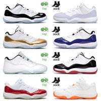 Autentyczna najwyższa jakość 11 11s Low Pure Fioletowe buty do koszykówki XI Concord Hodowlane Varsity Red University Blue Citrus Męskie Kobiety Sporty Trenerzy Sneakers 36-47
