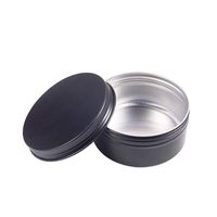 Empty Case Tin Aluminum Circular Black Container Cosmetic Ja...