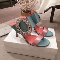 2021 Spring and Summer Nouveaux Designer Chaussures Mode Diamant Couture Cuir Sandales classiques Sandales à talons hauts Grand Noble Taille 35-41