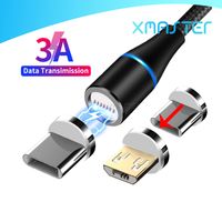 Tipo C Micro USB Cables rápido de línea de datos cargador rápido cable LED de carga de nylon alambre trenzado de cable magnético USB para teléfono móvil xmaster