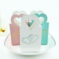 NY!!! Hollow Cut Heart Shaped Candy Box Valentine Day Wedding Festival Party Cookies Candy Container DHL Snabb