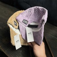 French Fashion Brand AMI Thick Striped Hard Top Baseball Cap Women's Autumn Simple With A Solid Color Cap Showing Face Boy 220113