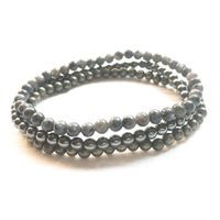 MG0130 Natural Pyrite Hematite Yoga Mala Beads Bracelet Gray...