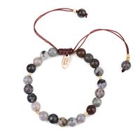 Beaux 6mm Natural Stone Strands Agate Agate Réglable Bracelet perlé en gros