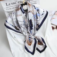Reine Seide mit Frauen-Schale Navy Luxus Seidentuch für Damen 100% realer natürliche Thin Halstuch Bandana 88x88cm
