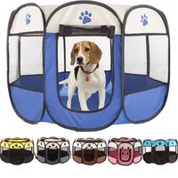 Portable Folding Pet Tent Dog House Octagonal Cage For Cat Playpen Puppy Kennel Easy Fence Outdoor Big Dogs 220221