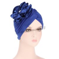Multicolor Elegant Turban Hat Forehead Cross Indian Hat Women Hair Accessories Flower Head Scarf Muslim Party Headwear