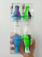 실리콘 Dab 짚 등대 모양 NC 아크릴 필터 흡연 파이프 다채로운 흡연 봉 티타늄 손톱 팁 DHL 무료
