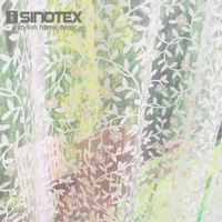 Isinotex fönster gardin gula blommor lämnar transparent sheer för hem vardagsrum screening voile tyg 1pcs / lot1