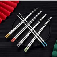 316L Stainless Steel Chopsticks Heat Insulation and Anti-scalding Home el Square Non-slip Chopstick a29 a53