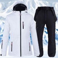 Skiing ternos terno de esqui homens e mulheres à prova de vento à prova d 'água conjunto espessado casal quente casaco de snowboarding calça duas peças para mulheres1