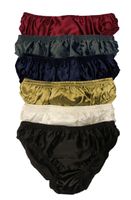 Hommes culotte 6 paires 100% pur bikini en soie slips sous-vêtements sexy sous-pants taille us s m l xl xxl (w28 "-46")