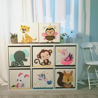 큐브 만화 동물 장난감 상자 접는 스토리지 방식 옷장 서랍 옷 바구니 아이 장난감 주최자 Y1113