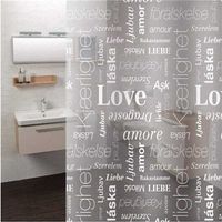 Original 180x180cm LOVE Clear Bath Shower Curtains For Bathroom Mold Resistant Waterproof Shower Bath Curtain With Hooks 220124