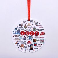 New-Weihnachten Ornamente Survivor Quarantine Runde Familie Anhänger Sanitized Weihnachten Dekorieren Kreative hängende Halsketten-Geschenk