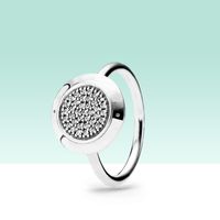 Klassisches Design Echtsterlingsilber-Ringscheibe CZ Diamant-Schmuck für Pave Ring mit Kasten für Frauen Mädchen