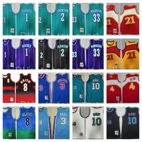 Mitchell And Ness Retro Basketball Steve Smith Jersey 8 Chris Paul 3 Spud  Webb 4 Dikembe Mutombo 55 Tyrone Muggsy Bogues 1 Larry Johnson 2 Alonzo  Mourning Purple Green From Top_sport_mall, $11.98