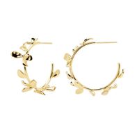 2021 Frühling Neue Mode Europäische Frauen Schmuck Klassische Hoops Gold Farbe Blume Blätter Reifen Ohrringe Valentinstag Geschenk