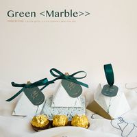 Geschenk Wrap Dreieck Diamant Marmorieren Hochzeit Geschenkbox Papier Candy Boxes Baby Dusche Schokoladenverpackung für Partydekoration