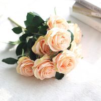 Decoratieve bloemen kransen tien hoofden rozen kunstmatige boeket woondecoratie arrangementen nep opknoping / diy / voor wedding1