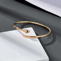 2022 New Bangles Simple Snake Shaped Copper Bracelet Opening Adjustable Gold Head Personalized Men And Women Y135 Alex And Ani