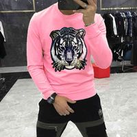 Herren Hoodies Sweatshirts Winter Pullover Großer Tiger Head Stickerei Pailletten Mode Net rot gleicher Guy Jacke Kleidung Elite Club 631o