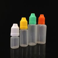 500pcs E Liquid Dropper Bottles 3ml 5ml 10ml 15ml 20ml 30ml 50ml 60ml Plastic Bottle with Childproof Cap and Thin Tips Empty Bottle For Vpae Juice
