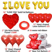 16 inch gouden liefde brief folie ballonnen hart balon opknoping rose beer cadeau voor engagement bruiloft decoratie Valentijnsdag decor 9069