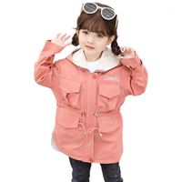 Длинное пальто для девушки письма девушка пальто Jacekt детская цветочная вышивка верхняя одежда для детей детская детская одежда1
