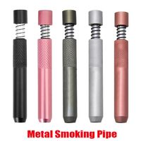 Alliage en aluminium en métal Tuyau de fumer E-Cigarette 78mm Conseils de filtre Un frappeur Spring Bats Snaff Snorter Distributeur Tube Straw Sniffer A48