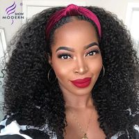 Nowoczesny Pokaż Brazylijski Afro Kinky Curly Wig Remy Human Hair Kinky Pałęki Peruki dla Czarnych Kobiet 150% Glueless 10-26 cali
