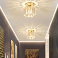 Tavan Işıkları Modern LED Kristal Avizeler Yuvarlak Kare Avize Koridor Işık E14 Oturma Odası