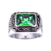 Bonlavie fine 6,8 ct nano russo smeraldo smeraldo solido 925 sterling sliver monili di fidanzamento anello angolato per uomini taglia 6-14 0126