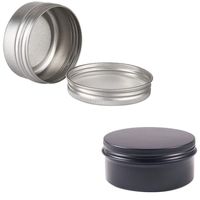24pcs 50g latas de metal de alumínio rodada de lata caixa de prata vazia cosmético Creme Jar Pot Caso rosca Tampa Lip Balm Container 201014