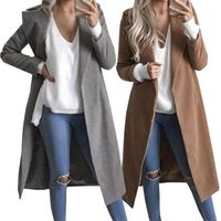 Giacche invernali Donne Blaso in lana Cappotto Ampio tascabile tascabile oversize Trench lunghi Cappotto Capispalla per femmina1