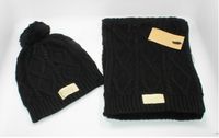1 takım Sonbahar Kış Adam Beanie Greycool Örme Kap Kadın Örgü Şapka Unisex Sıcak Şapka Klasik Kap Siyah Kırmızı Örme Şapka + Eşarp