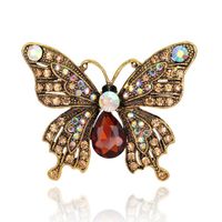 Vintage Rhinestone Insect Brooches Colorful Crystal Butterfl...