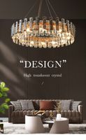 Modern Luxury Gold lamps Crystal Chandelier Led Light Fixture for Living Room Hotel Hall Art Decor Hanging Lamp