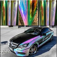 Partihandel Holographic Rainbow Chrome Car Sticker Laser Plating Car Body Wrap Film DIY Car Styling